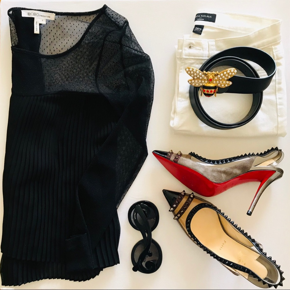 BCBGeneration semi sheer long sleeve.